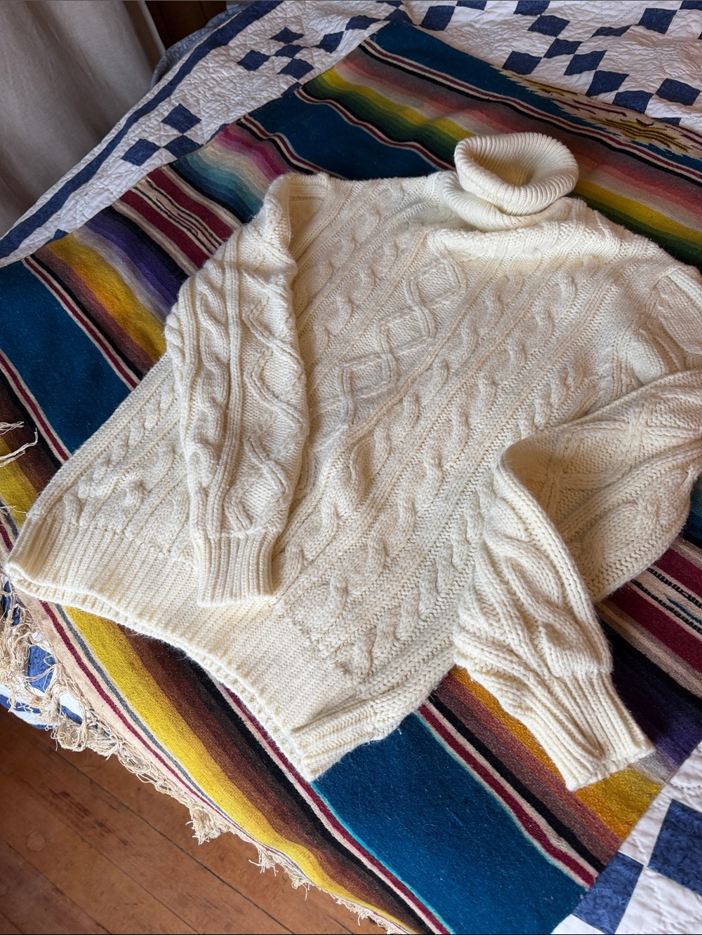 Cozy Cream Cable Turtleneck Sweater